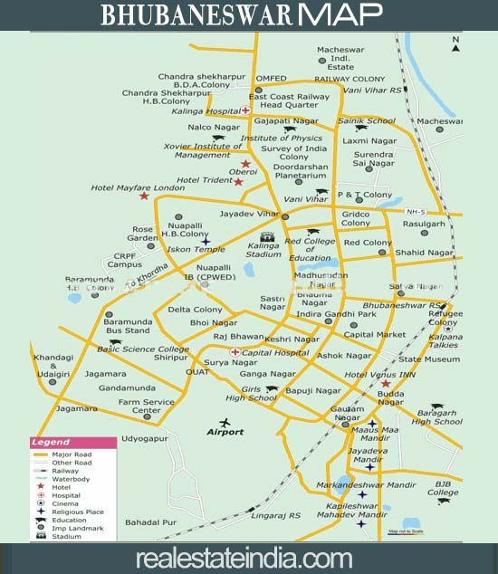 Tourist Map Of Bhubaneswar City Bhubaneswar - Junglekey.in Image #50